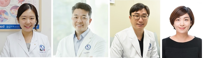 (왼쪽부터) 아주대병원 이민정·박인휘·박범희 교수, 이은영 연구원.(사진=아주대병원 제공)