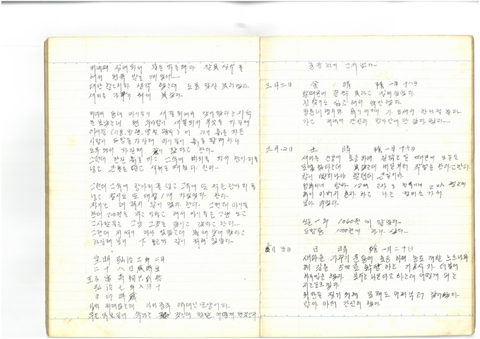 이희원 씨 일기장 내용 (사진=경기도 제공)