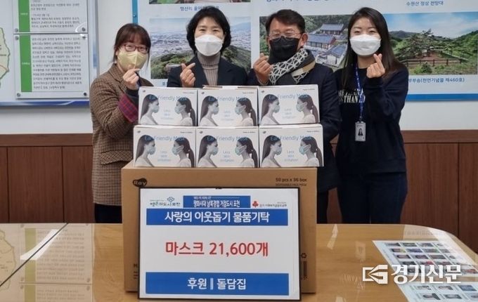 돌담집에서 군내면에 마스크를 기탁했다. (사진=포천시 제공)