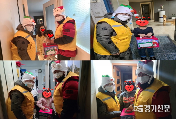 소흘읍청소년지도협의회(회장 한인순)도 같은 날 산타가 되어 크리스마스 케이크를 전달했다. (사진=포천시 제공)