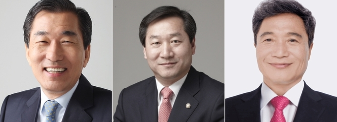 왼쪽부터 안상수 전 인천시장, 유정복 전 인천시장, 이학재 전 국회의원.