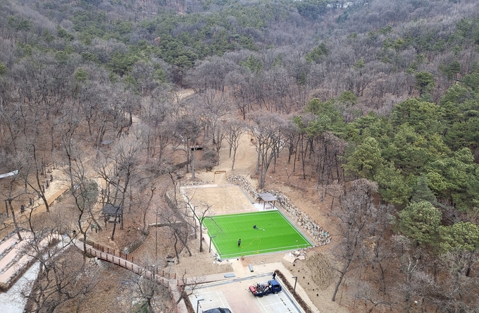 조성사업이 완료된 산밑말 근린공원 전경. ( 사진 = 남동구 제공 )