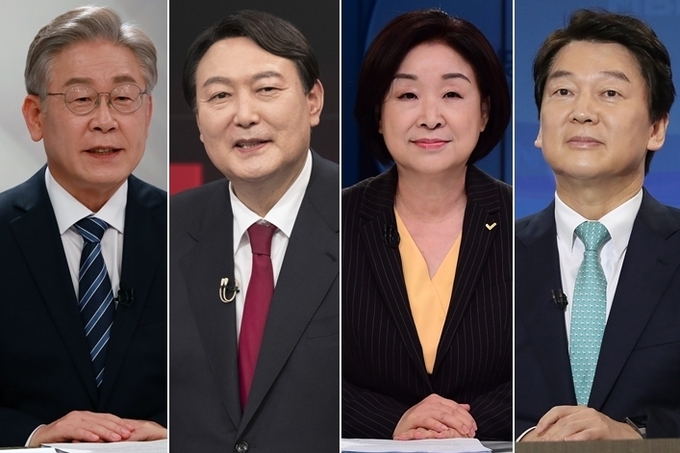 (왼쪽부터) 이재명 - 윤석열 - 심상정 - 안철수 (사진=국회사진기자단/연합뉴스 자료사진)