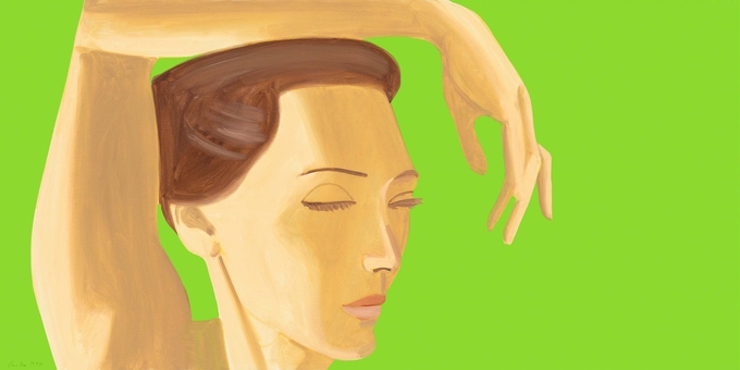 Alex Katz, Homage to Degas- Contemporary Portrait Lime Green, 89 x 178 cm, Archival pigment inks on Innova Etching Cotton Rag, 2020. (사진=아트스페이스 J 제공)