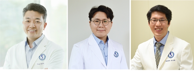 아주대병원 (왼쪽부터)신장내과 박인휘 교수·한승담 임상강사, 의료정보학과 박래웅 교수. (사진=아주대병원 제공)