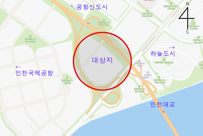중구 영종국제도시 운남동 종합의료시설 용지 위치도. ( 사진 = 중구 제공 )