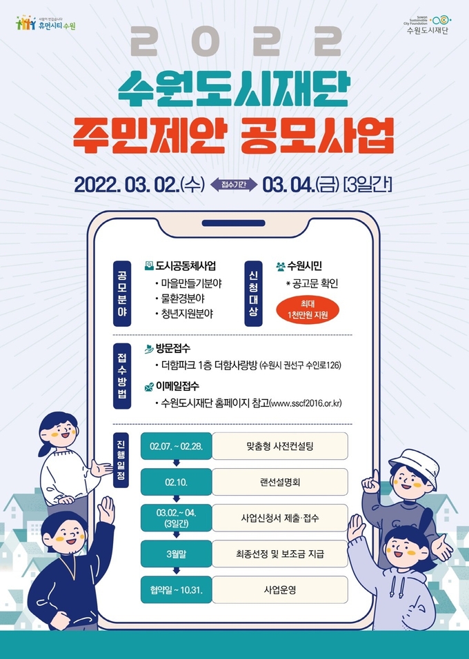 2022년도 수원도시재단 주민제안 공모사업 홍보물(사진= 수원시 제공)