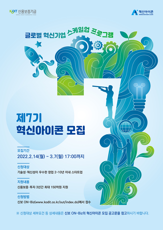 혁신아이콘 제7기 공개 모집 포스터. (사진=신용보증기금 제공)