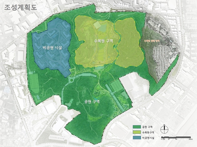 새로운 명칭을 얻게된 영흥 숲공원 계획도. (사진= 수원시 제공)