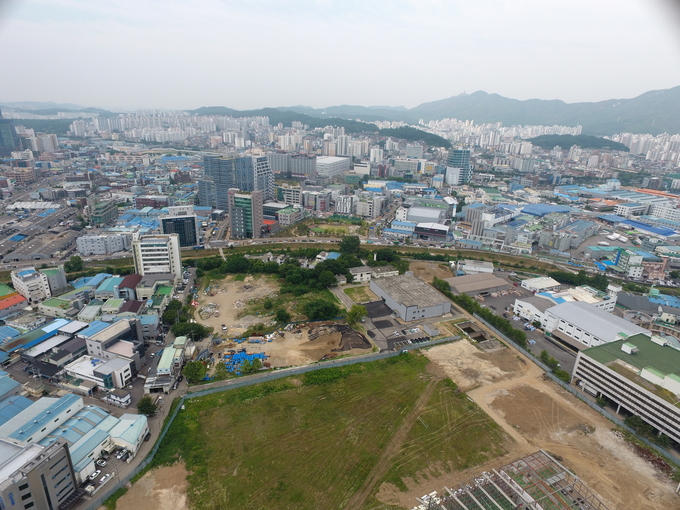 국토교통부의 '노후공업지역 시범사업'에 선정된 당정동 옛 유한양행 부지. (사진=군포시 제공)