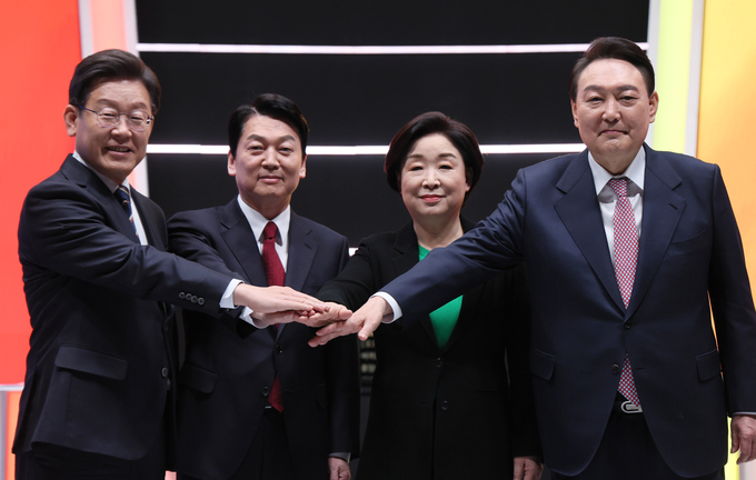 대선 후보 4인, 선관위 주관 토론회 (사진=연합뉴스)