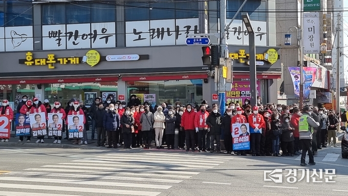 김학용 후보의 서부권 집중 유세 현장(사진=정성우 기자)