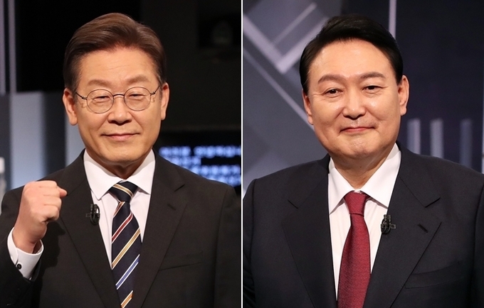 더불어민주당 이재명 대선 후보(왼쪽) 국민의힘 윤석열 대선 후보 (사진=국회사진기자단/연합뉴스 제공)