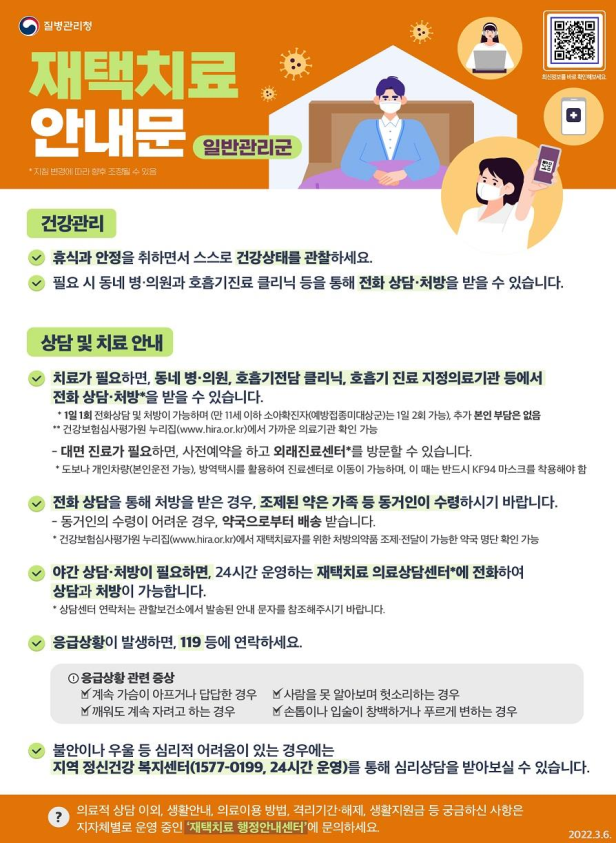 일반관리군 재택치료 안내문 (사진=질병관리청)