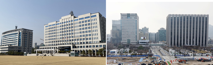 사진은 이날 국방부 청사(왼쪽 사진)와 외교부 청사, 정부서울청사 모습. (사진=연합뉴스 제공)