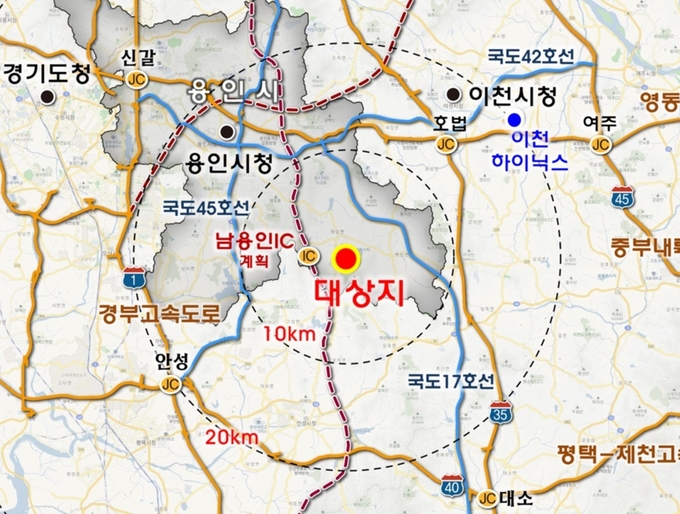 용인 반도체클러스터 위치도.(사진=용인시 제공)