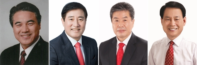 왼쪽부터 이병학 계양구의원, 고영훈 전 계양구청장 후보, 이병택 국민의힘 인천시당 부위원장, 조동수 전 계양구의원. ( 사진 = 중앙선관위 제공 )