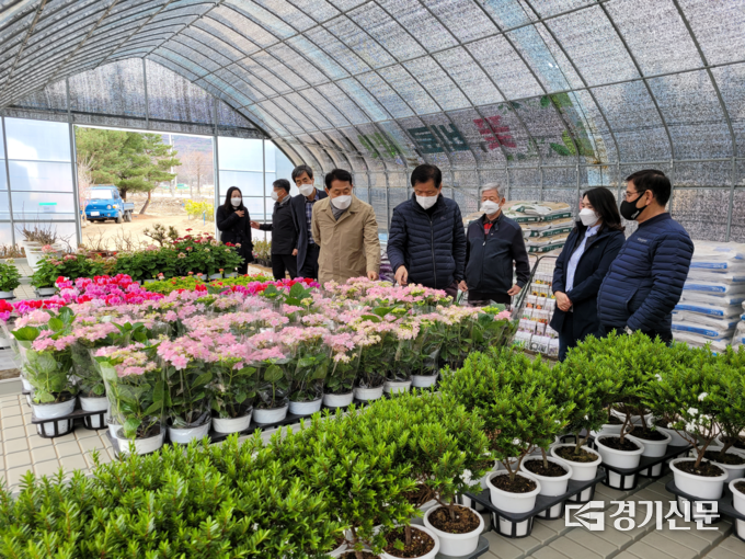산림경영지도원이 남궁종 조합장에게 설명을 하고 있다. (사진=포천시산림조합 제공)