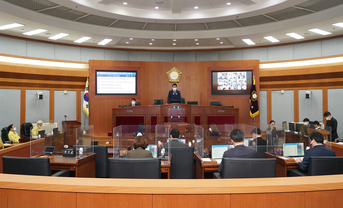 오산시의회 제265회 임시회 제1차 본회의 장면(사진=오산시 의회 제공)