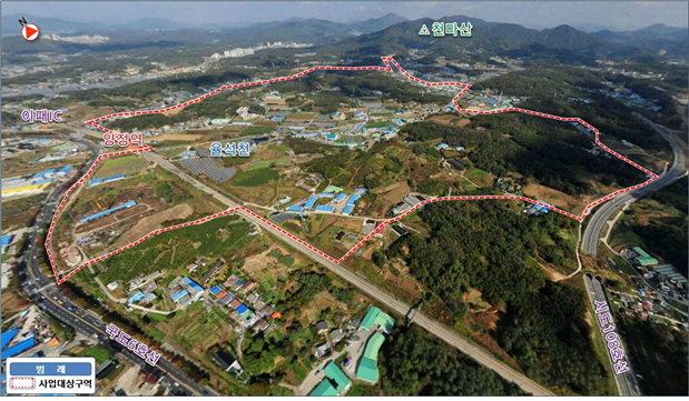 남양주 양정역세권개발사업 대상지 전경,붉은 점선 안 (사진=남양주도시공사 제공)