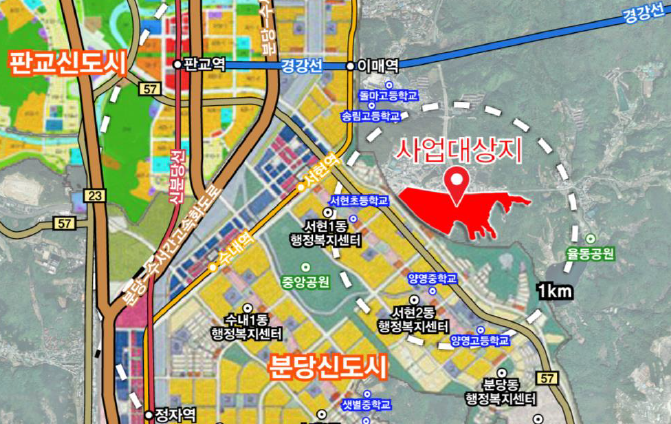 서현동 110번지 일원 대상지. (사진=윤창근 예비후보 제공)