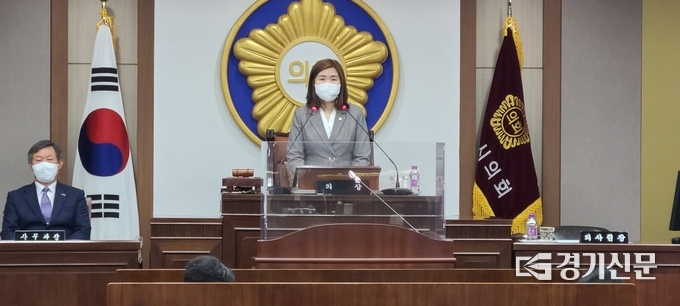 포천시의회 손세화 의장이 개회사를 하고 있다. (사진=문석완 기자)