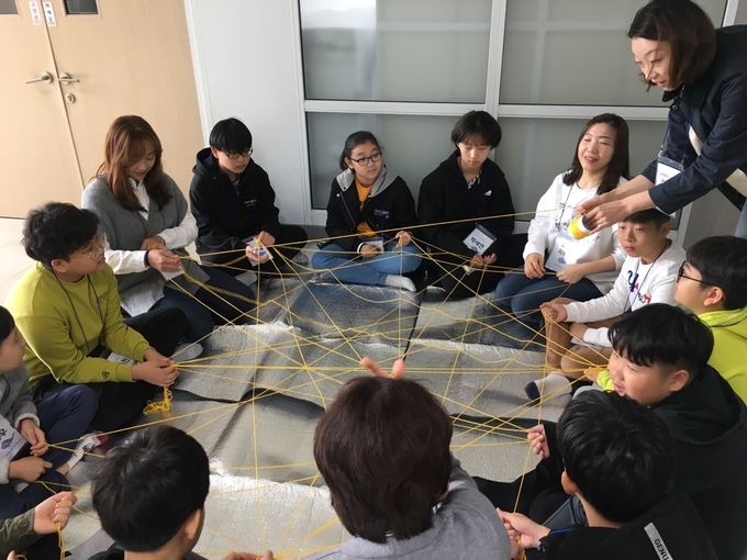 배나몽 2기 아이들이 기획 활동을 하고 있는 모습. (사진= 김포몽실학교 제공)
