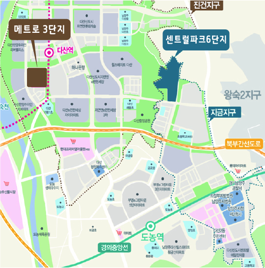 메트로3단지‧센트럴파크6단지 위치도. (사진=경기주택도시공사 제공)