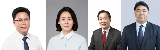 왼쪽부터 김정식 현 구청장, 김은경 전 인천시 중앙협력본부장, 박규홍 전 인천교통공사 사장, 조민수 전 인하대 겸임교수.