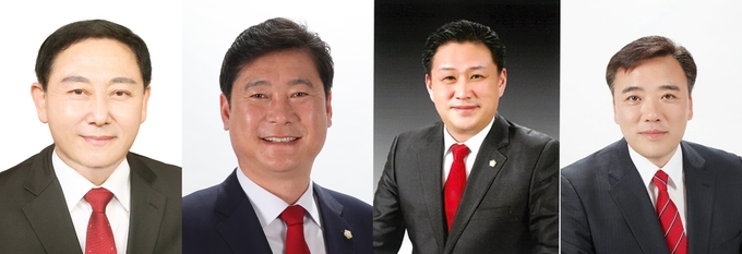 왼쪽부터 김대영 국민의힘 인천시당 노동권익위원장, 이영훈 전 인천시의원, 이한형 미추홀구의원, 최백규 전 미추홀구의원.