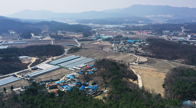 반도체클러스터 산업단지가 들어설 용인시 처인구 원삼면 일대 모습.(사진=연합뉴스 제공)
