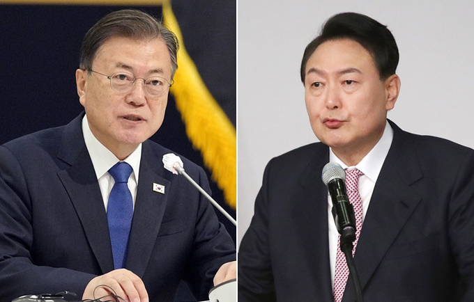 문재인 대통령-윤석열 대통령 당선인 (사진=연합뉴스/자료사진)