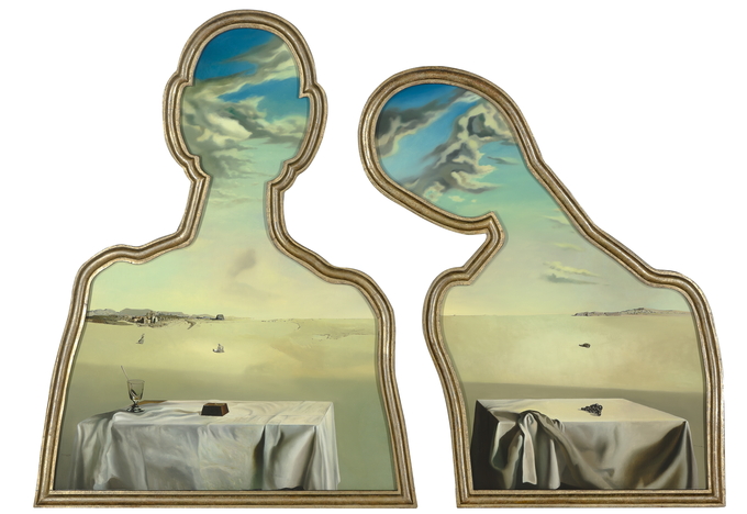  살바도르 달리 (Salvador Dali, 1904-1989)_머리에 구름이 가득한 커플 (Couple aux têtes pleines de nuages), 1936_판넬에 유채_98,5 x 77 x 4,5cm(L), 87,5 x 72,4 x 4,5cm(R)_ⓒ Salvador Dalí, Fundació Gala-Salvador Dalí, SACK, 2021 Collection of Museum Bojmans van Beuningen. (사진=예술의 전당)