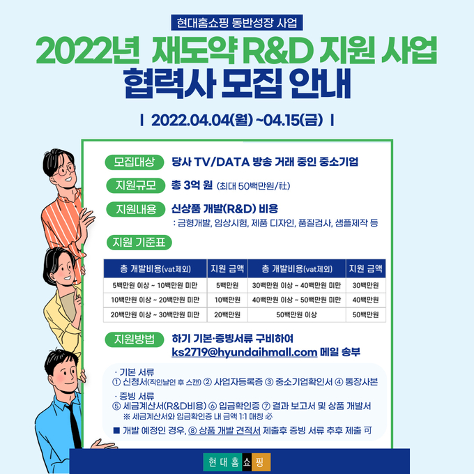 현대홈쇼핑 재도약 R&D 지원 사업. (사진=현대백화점그룹 제공)