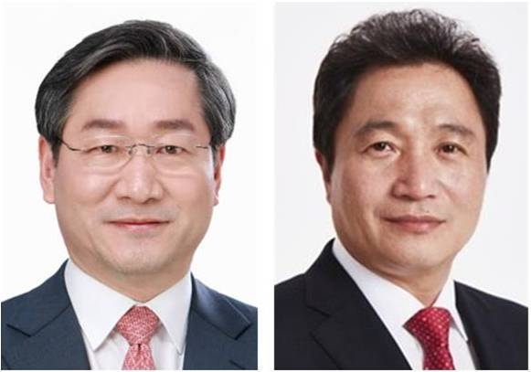 왼쪽부터 유정복, 이학재 예비후보.
