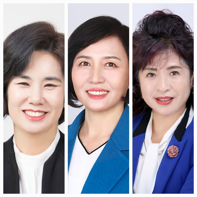 포천시의회 비례대표 경선을 하게되는 오명실, 이미숙, 태민자 씨(왼쪽부터). (사진=문석완 기자)