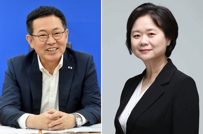 왼쪽부터 민주당 인천시장 후보로 확정된 박남춘 인천시장과 정의당 이정미 전 국회의원. ( 사진 = 경기신문DB )