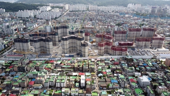 주안2·4동 재정비촉진지구 내 주안1구역과 미추6구역 모습. ( 사진 = 경기신문DB )