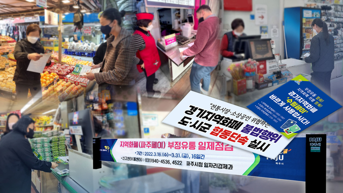 경기도가 지난달 16일부터 지난 7일까지 도내 경기지역화폐 가맹점을 대상으로 ‘2022년도 상반기 경기지역화폐 부정유통 일제 단속’을 실시했다. (사진=경기도 제공)