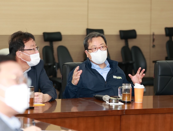 남양주시가 한국토지주택공사(LH), 경기주택도시공사(GH)와 함께 왕숙신도시 조성을 추진하기 위한 TF 회의를 개최했다.(사진=남양주시 제공)