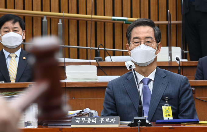 한덕수 국무총리 후보자가 2일 오전 국회에서 열린 인사청문회에 출석해 있다. (사진=국회사진기자단/연합뉴스)