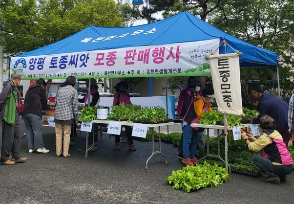 양평군 옥천면 생활개선협의회(회장 강대은)에서는 지난 29일 옥천면사무소에서 토종 모종 판매행사를 개최했다. (사진=양평군 옥천면행정복지센터 제공)
