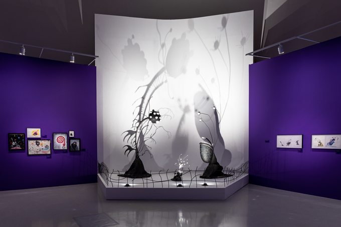 '팀 버튼 특별전(THE WORLD OF TIM BURTON)' 전시 전경. (사진=지엔씨미디어 제공)