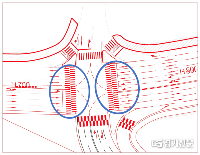 마정교차로 횡단보도 설치(안)(사진=김학용국회의원사무실 제공)