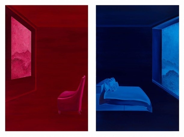 김수연, Coexisting space, 캔버스에 오일, 233.6×80.3cm, 2017. (사진=영은미술관 제공)