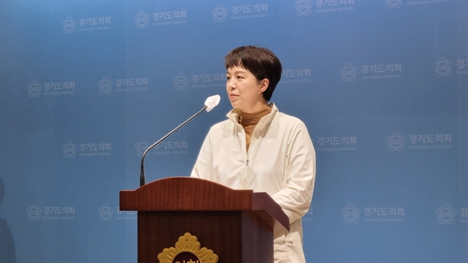 김은혜 국민의힘 경기도지사 후보는 11일 경기도의회 브리핑룸에서 부동산 공약 발표를 했다. (사진=허수빈 기자)