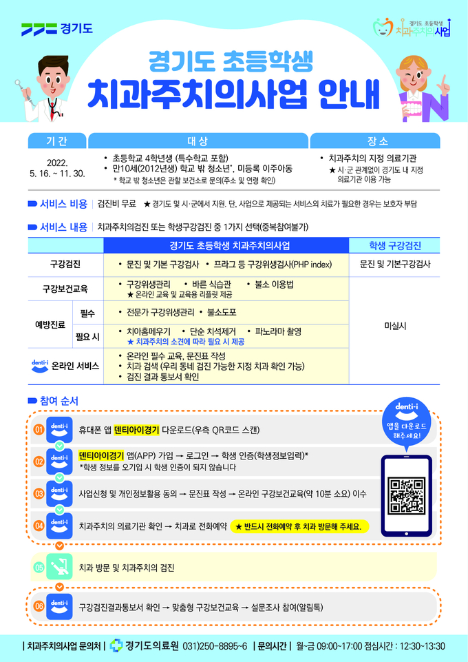 2022 경기도 초등학생 치과주치의 포스터. (사진=경기도 제공)