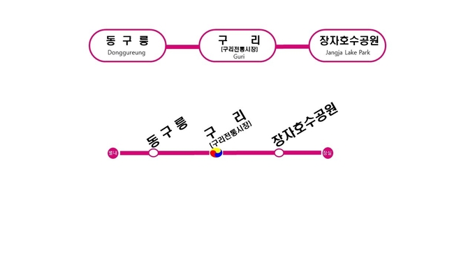 구리시가 확정 고시한 별내선 구리시 구간 3개 정거장 역명.(사진=구리시 제공)