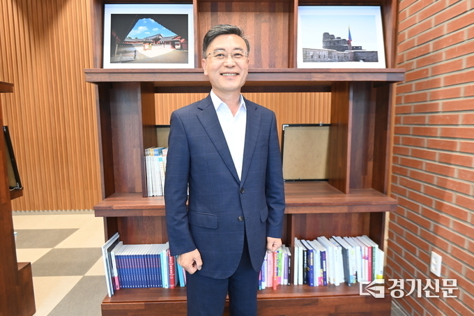 정하영 더불어민주당 김포시장 후보. (사진=오재우 기자)