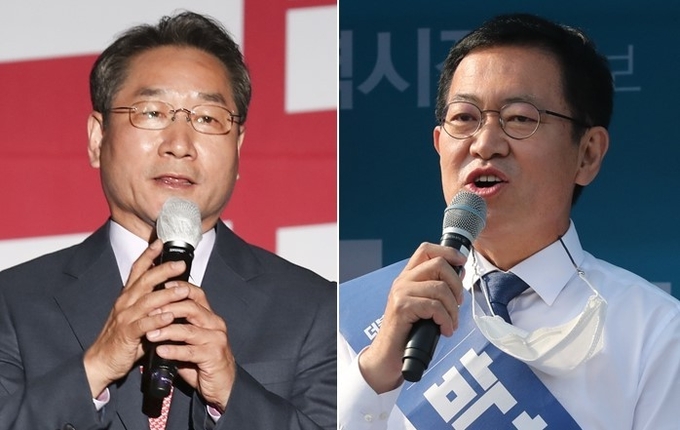 국민의힘 유정복 후보(왼쪽)-더불어민주당 박남춘 후보 (사진=국회사진기자단/자료사진)